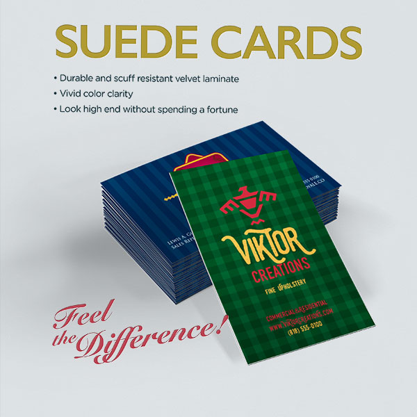Suede Business Cards Engage Customers