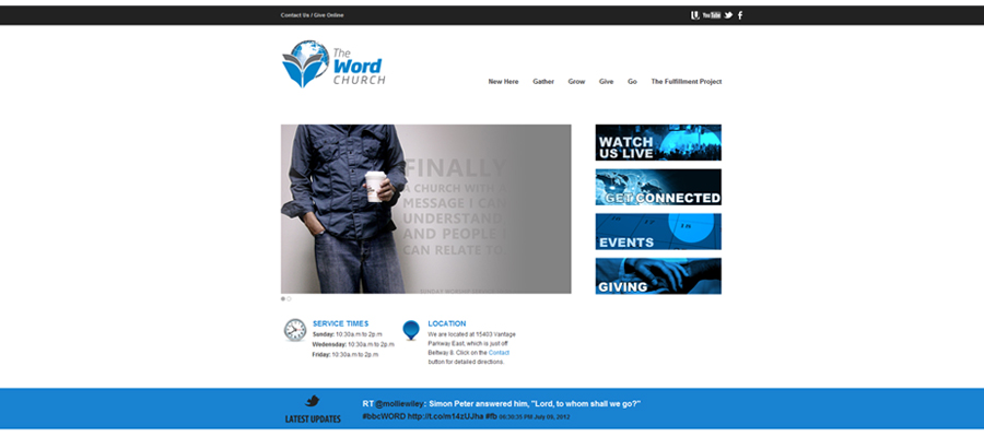 Web Design company portfolio the word church online